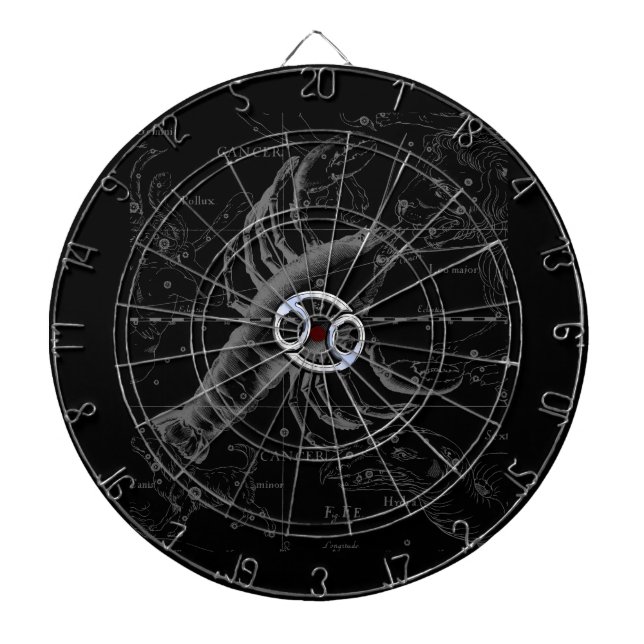 Chrome like Cancer Sign on Hevelius Engraving Dartboard (Front)