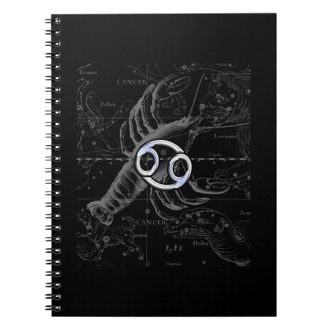 Chrome like Cancer Zodiac Constellation Hevelius Notebook (Front)