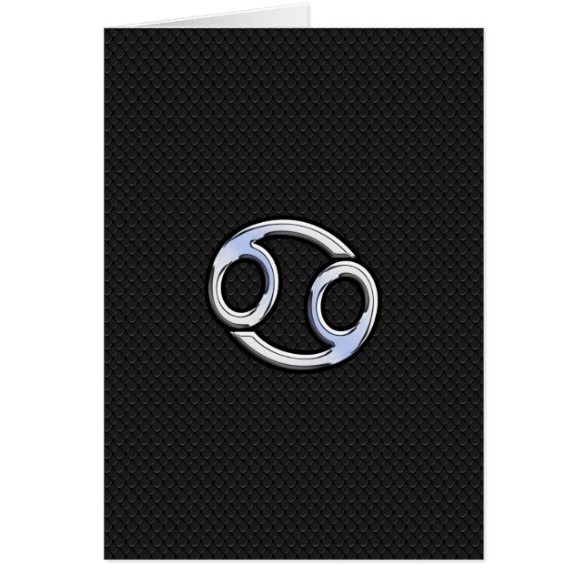Chrome Like Cancer Zodiac Sign on Black (Front)