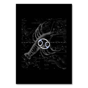 Chrome like Cancer Zodiac Sign on Hevelius Table Number