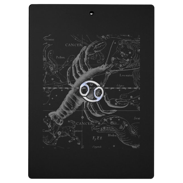 Chrome like Cancer Zodiac Symbol on Hevelius Clipboard (Back)