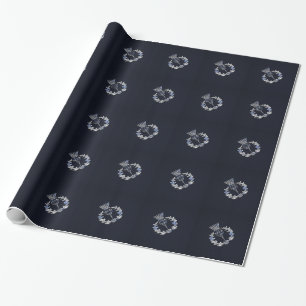 Chrome Like Carbon Fibre Print Scottish Thistle Wrapping Paper