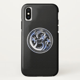 Chrome like Dragon Crest Carbon Fibre Print Case-Mate iPhone Case