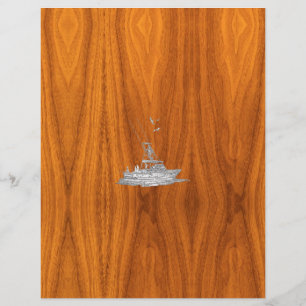 Chrome Like Fishing Boat on Teak Wood