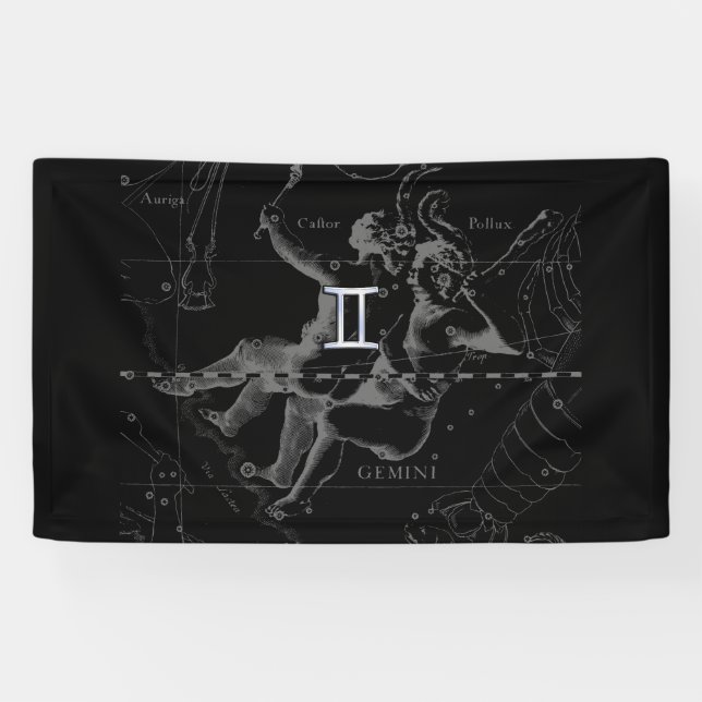 Chrome like Gemini Zodiac Sign on Hevelius (Horizontal)