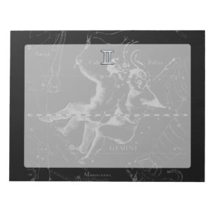 Chrome like Gemini Zodiac Sign on Hevelius 1690 Notepad