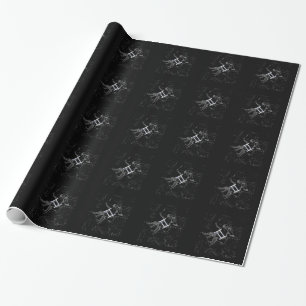 Chrome like Gemini Zodiac Sign on Hevelius 1690 Wrapping Paper