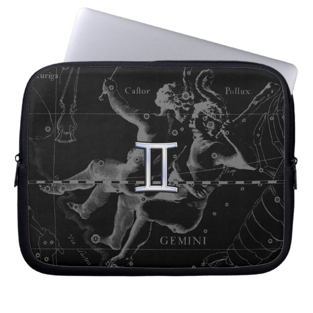 Chrome like Gemini Zodiac Sign on Hevelius Laptop Sleeve (Front)