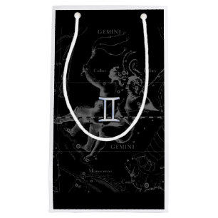 Chrome like Gemini Zodiac Sign on Hevelius Small Gift Bag