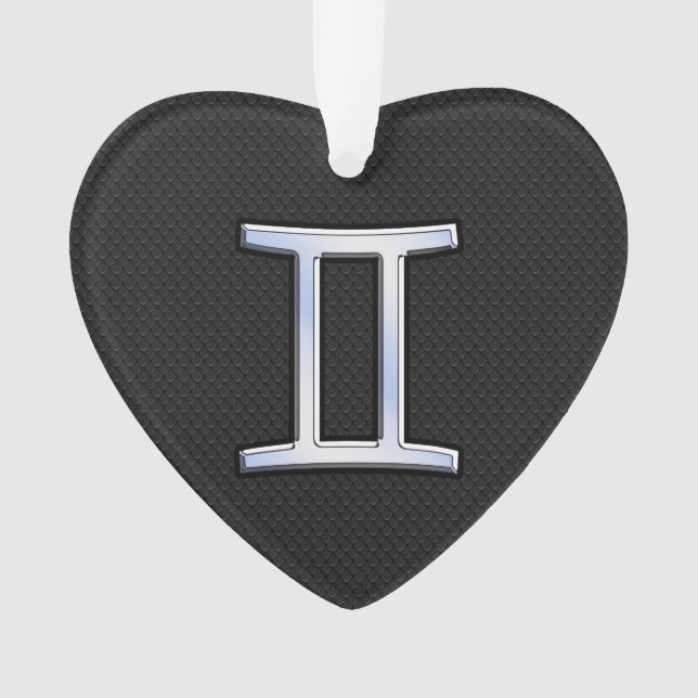 Chrome Like Gemini Zodiac Sign Ornament (Front)