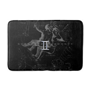 Chrome like Gemini Zodiac Symbol on Hevelius Bath Mat