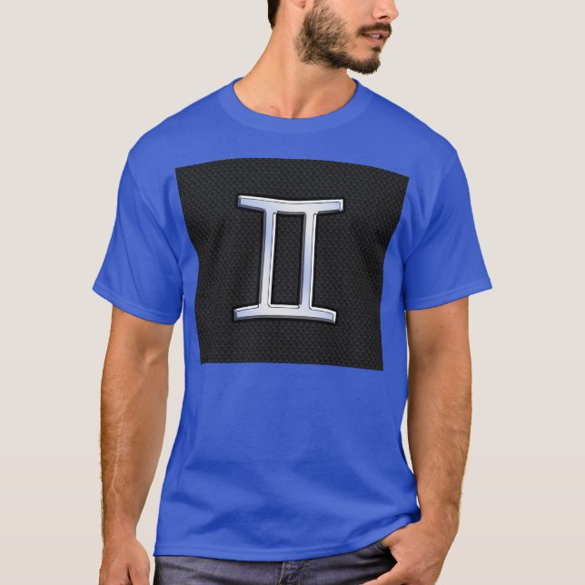 Chrome Like Gemini Zodiac Symbol T-Shirt (Front)