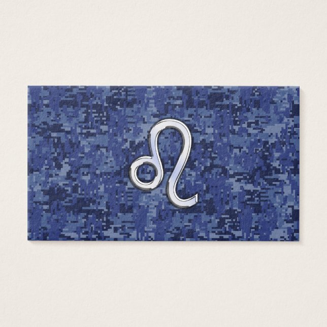 Chrome Like Leo Sign on Navy Blue Digital Camo (Front)