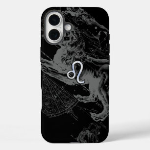 Chrome like Leo Zodiac Sign on Hevelius 1690 iPhone 16 Plus Case
