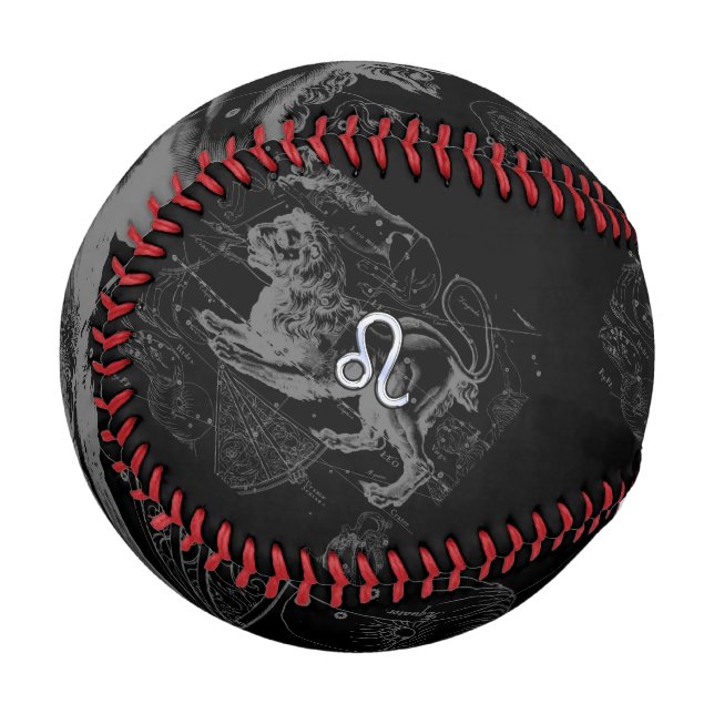Chrome like Leo Zodiac Sign on Hevelius Baseball (Front Left)