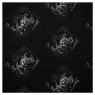 Chrome like Leo Zodiac Sign on Hevelius Fabric