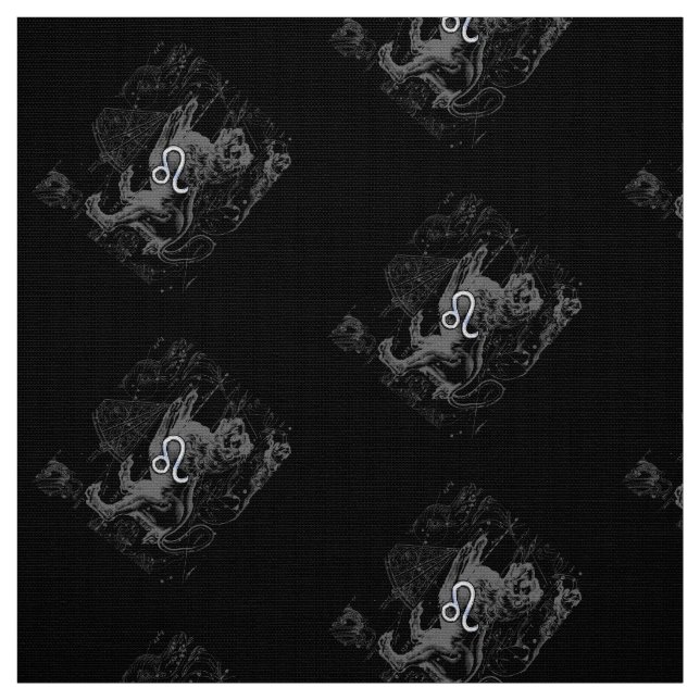 Chrome like Leo Zodiac Sign on Hevelius Fabric (Swatch)