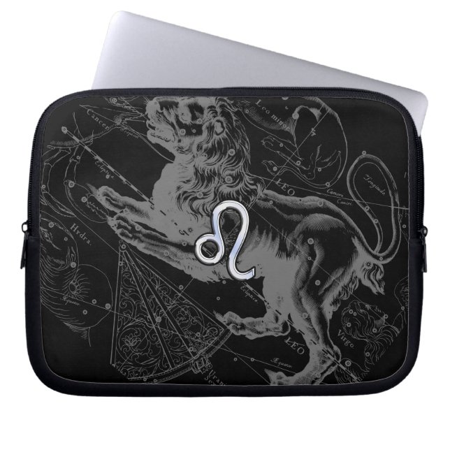 Chrome like Leo Zodiac Sign on Hevelius Laptop Sleeve (Front)