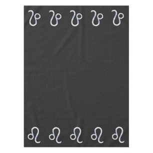 Chrome Like Leo Zodiac Sign on Snake Skin Decor Tablecloth