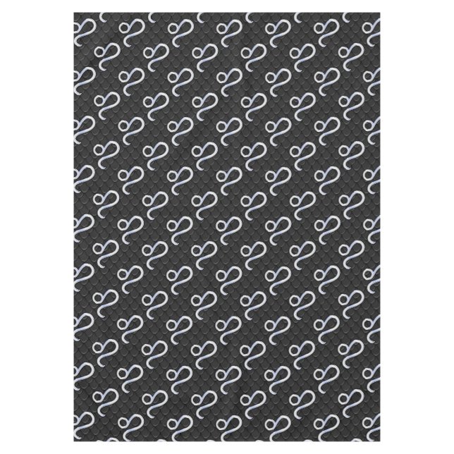 Chrome Like Leo Zodiac Sign on Snake Skin Decor Tablecloth (Front)