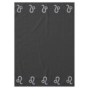 Chrome Like Leo Zodiac Sign on Snake Skin Decor Tablecloth