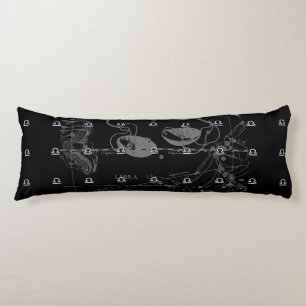 Chrome like Libra Zodiac Sign on Hevelius Body Cushion