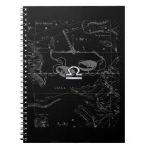 Chrome like Libra Zodiac Sign on Hevelius Notebook