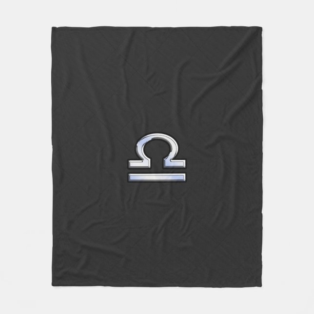 Chrome Like Libra Zodiac Symbol Snake Skin Decor Fleece Blanket (Front)