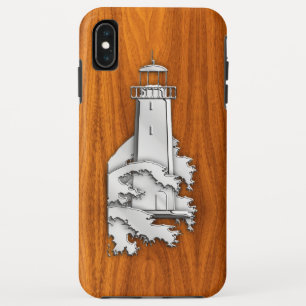 Chrome Like Lighthouse on Teak Wood iPhone XS Max Case