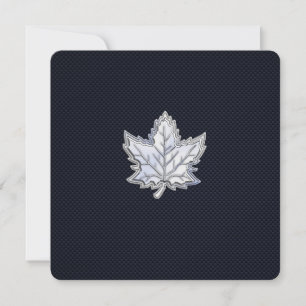 Chrome Like Maple Leaf on Carbon Fibre Print