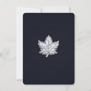 Chrome Like Maple Leaf on Carbon Fibre Print