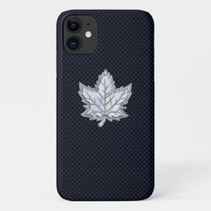 Chrome Like Maple Leaf on Carbon Fibre Print Case-Mate iPhone Case