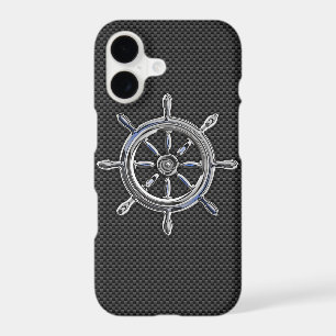 Chrome Like Nautical Wheel on Carbon Fibre