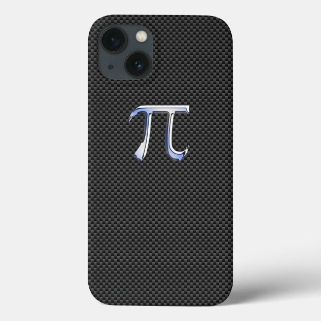 Chrome Like Pi Symbol on Black Carbon Fiber Print Case-Mate iPhone Case (Back)