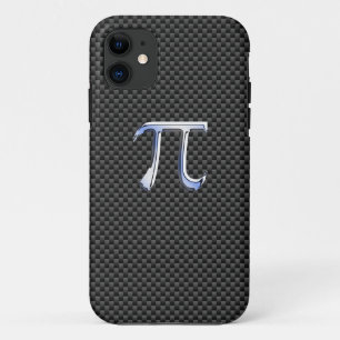 Chrome Like Pi Symbol on Black Carbon Fibre Print Case-Mate iPhone Case