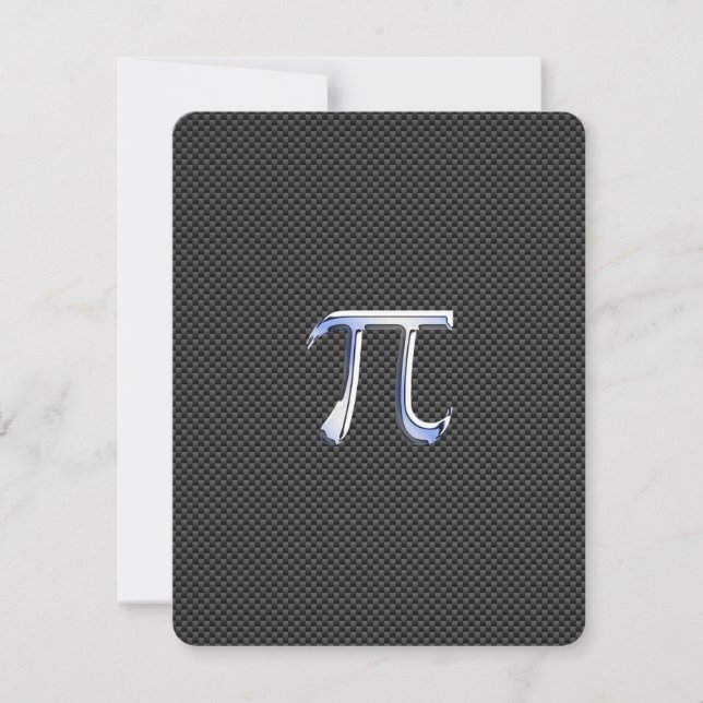 Chrome Like Pi Symbol on Carbon Fibre Print (Front)