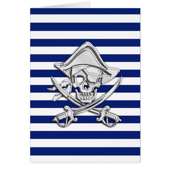 Chrome Like Pirate on Nautical Stripes (Front)