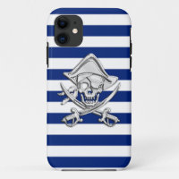 Chrome Like Pirate on Nautical Stripes Decor