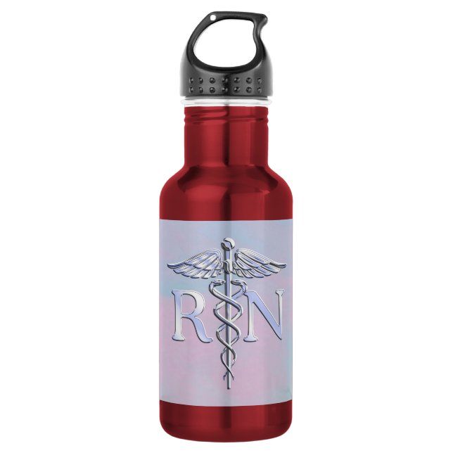 Chrome Like RN Caduceus in Mother Pearl Style 532 Ml Water Bottle (Front)