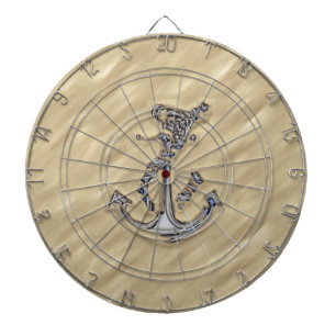 Chrome Like Rope Anchor in the Sand Dartboard