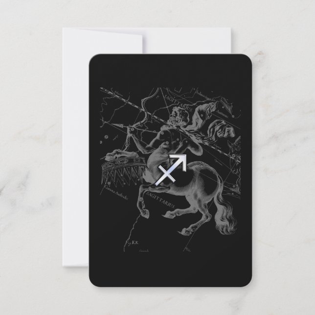 Chrome Like Sagittarius Zodiac Sign Hevelius Decor (Front)