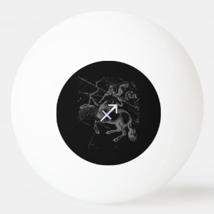 Chrome like Sagittarius Zodiac Sign on Hevelius Ping Pong Ball