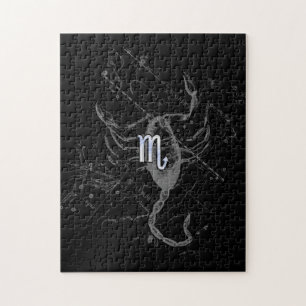 Chrome like Scorpio Zodiac Sign on Hevelius Decor Jigsaw Puzzle