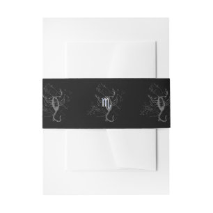 Chrome like Scorpio Zodiac Sign on Hevelius Invitation Belly Band