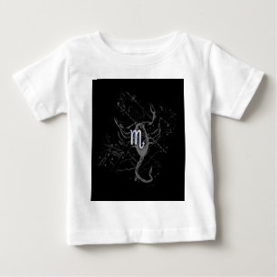 Chrome like Scorpio Zodiac Symbol on Hevelius Baby T-Shirt