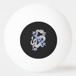 Chrome like silver Dragon Black Snake Skin style Ping Pong Ball