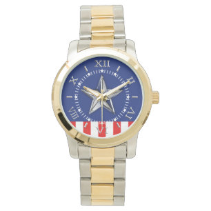 Chrome Like Star on Festive Patriotic Colours Dial Watch