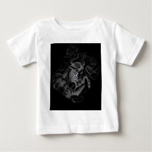 Chrome like Taurus Zodiac on Hevelius Black Baby T-Shirt