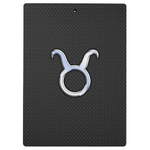 Chrome Like Taurus Zodiac Sign Decor Clipboard