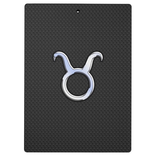 Chrome Like Taurus Zodiac Sign Decor Clipboard (Back)